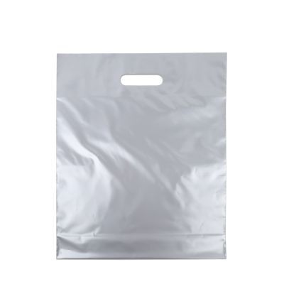Budget-Kunststofftaschen 35x44+2x4 cm Silber (500 Stück) [FP-DQU012]