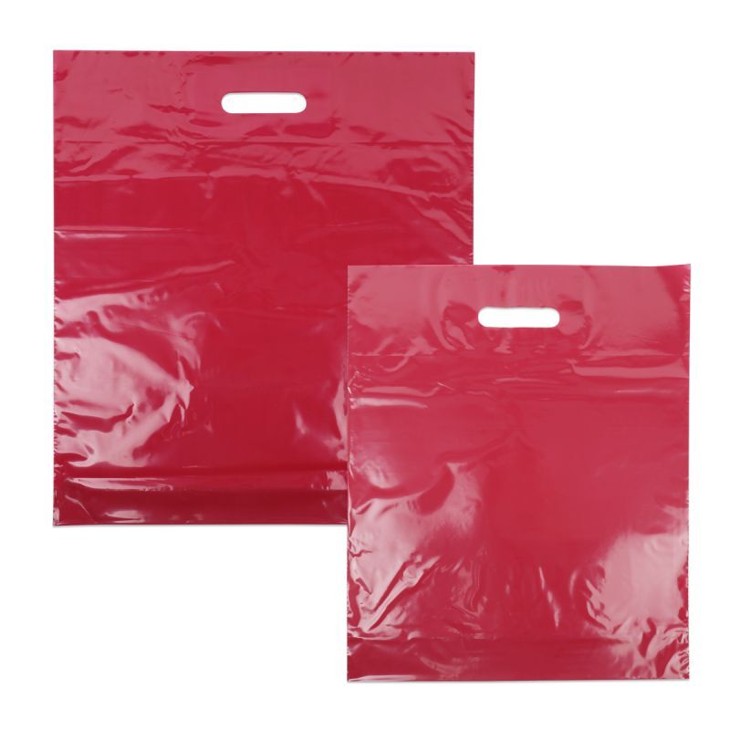 Budget-Kunststofftaschen 35x44+2x4 cm Bordeauxrood (500 Stück) [FP-DQU014]