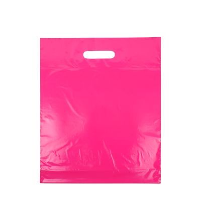 Budget-Kunststofftaschen 35x44+2x4 cm Rosa (400 Stück) [FP-DQU197]