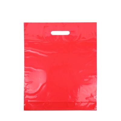 Budget-Kunststofftaschen 35x44+2x4 cm Rot (400 Stück) [FP-DQU198]