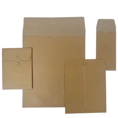 Papier-Rechnungshüllen mit japanischem Verschluss 11x22+2x1,25 cm Braun (100 Stück) [FP-JGB005]