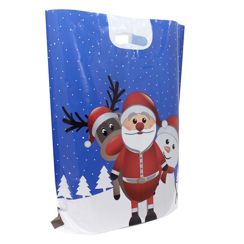 Kunststoff-Weihnachtstaschen - Christmas Friends 38x45+2x5 cm Weiß (500 Stück) [FP-KDT028]