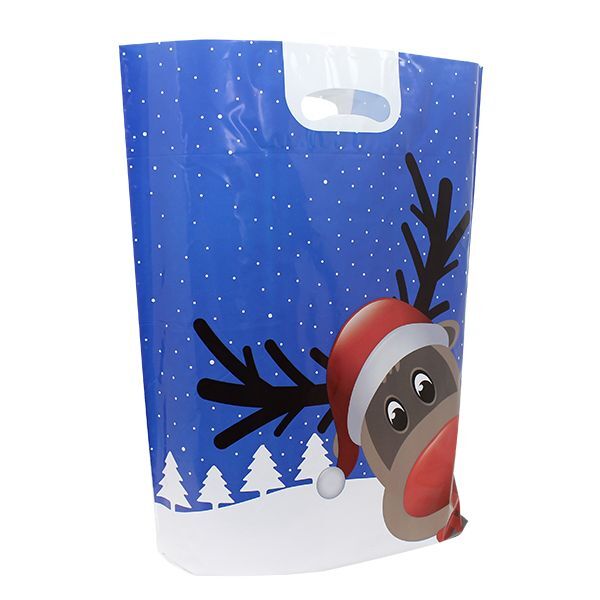 Kunststoff-Weihnachtstaschen - Christmas Friends 38x45+2x5 cm Weiß (500 Stück) [FP-KDT028]