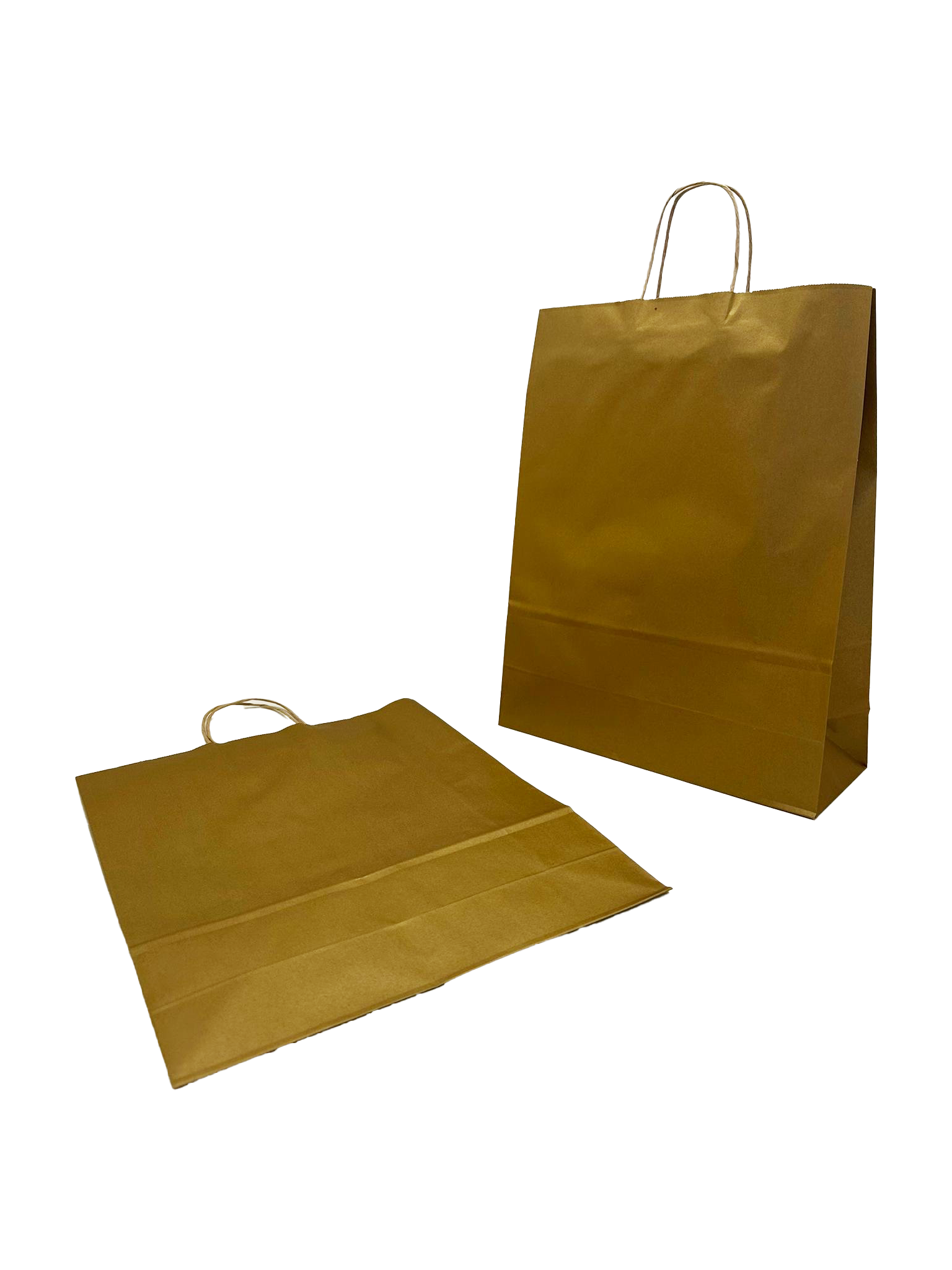 Papiertragetaschen Gold 32x12x41cm Kraft 100g/m² (50 Stück) [PAM3241GO]