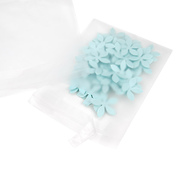 Frostweißer Plastik Klappenbeutel 10,2x10,2 cm Haftklebestreifen (100 Stück) [B44F]