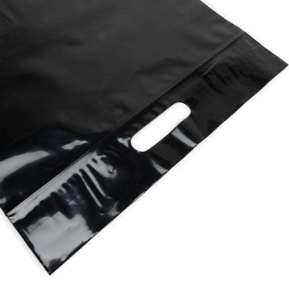 Polytragetaschen Schwarz 22.9x8.2x18.4cm 75 Mikron mit Druckverschluss (100 Stück) [ZH13BK5]
