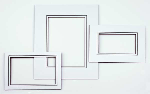 Fertig-Passepartouts mit 19x29cm Fenster - Weiß/Schwarz doppelte Dicke - 40.6x50.8cm Außenrahmen (10 Stück) [MD20198]