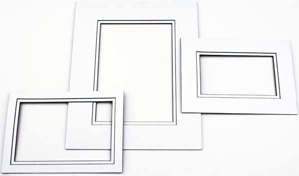 Fertig-Passepartouts mit 19x29cm Fenster - Weiß/Schwarz doppelte Dicke - 40.6x50.8cm Außenrahmen (10 Stück) [MD20198]