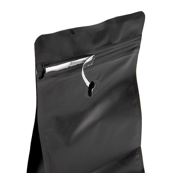 Kaffee Klappenbeutel Matt Schwarz 12,7x7,9x20,3 cm (50 Stück) [BBC2MB]