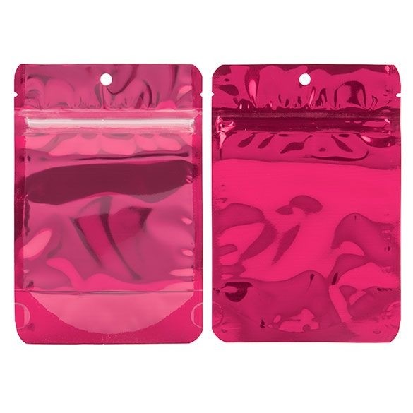 Standbodenbeutel Transparent/Rosa 10.2x6x15.2cm | 57 Gramm (100 Stück) [ZBGB2FS]