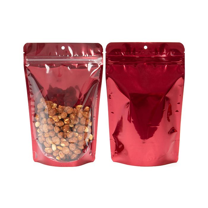 Standbodenbeutel Rot 14.9x8.9x23.2cm | 310 Gramm mit Aufhängeloch (100 Stück) [ZBGB7RD]