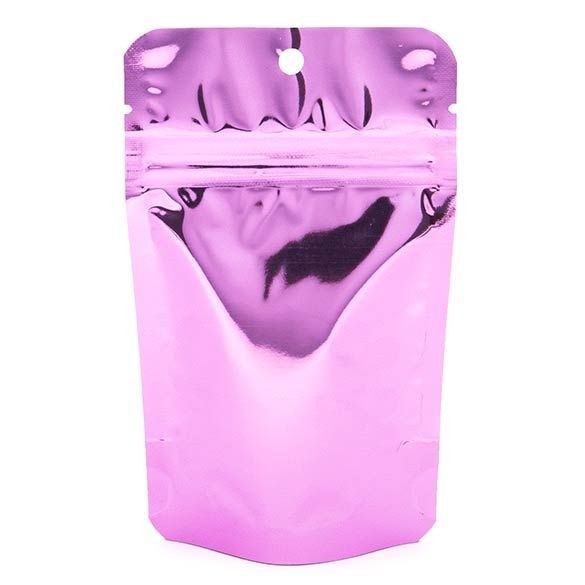 Standbodenbeutel Transparent/Pink 7.9x5.1x13cm | 28 Gramm (100 Stück) [ZBGB1PK]