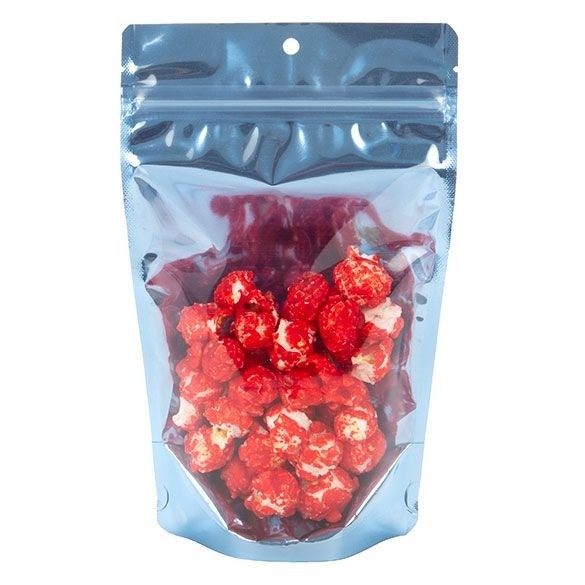 Standbodenbeutel Transparent/Blau 13x7.9x20.6cm | 110 Gramm (100 Stück) [ZBGB3BL]