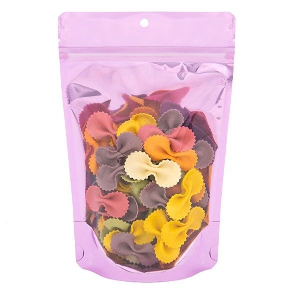 Standbodenbeutel Transparent/Pink 13x7.9x20.6cm | 110 Gramm (100 Stück) [ZBGB3PK]