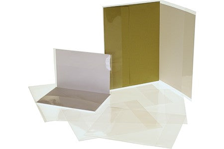 Transparente Kartenhüllen (Doppteltaschen) für Umschläge & Karten 13.3x18.6cm (100 Stück) [CJ2]