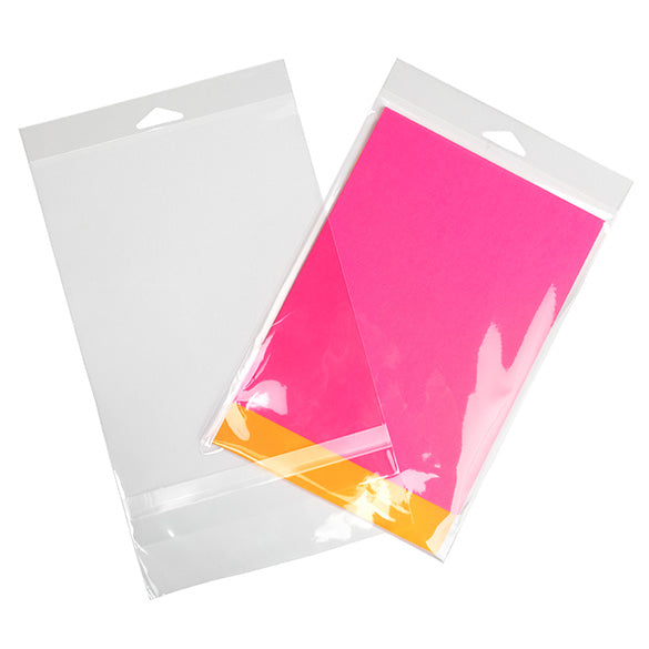 Headerbeutel Transparent 16.5x24.1cm mit Schutzverschluss (100 Stück) [HB6H9HPC]