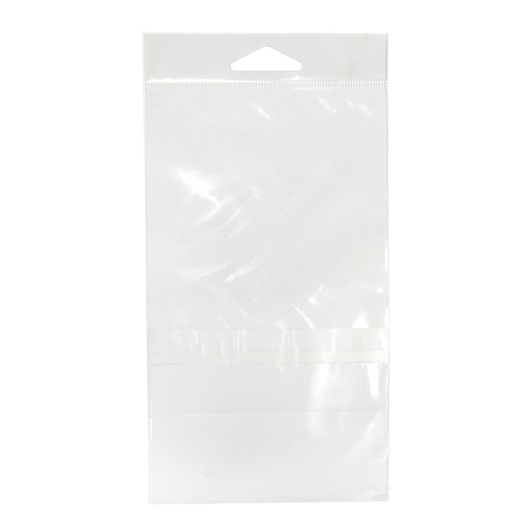 Headerbeutel Transparent 10.3x13.7cm mit Schutzverschluss (100 Stück) [HB4B1PC]