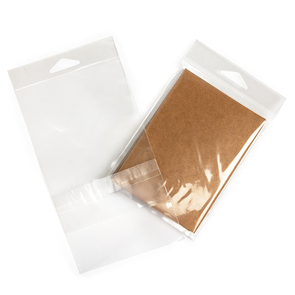 Headerbeutel Transparent 10.3x13.7cm mit Schutzverschluss (100 Stück) [HB4B1PC]