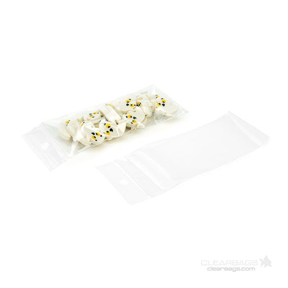 Druckverschlussbeutel mit Aufhängeloch 4.5x10cm Transparent PP 50 Mikron (100 Stück) [ZR13Q4]
