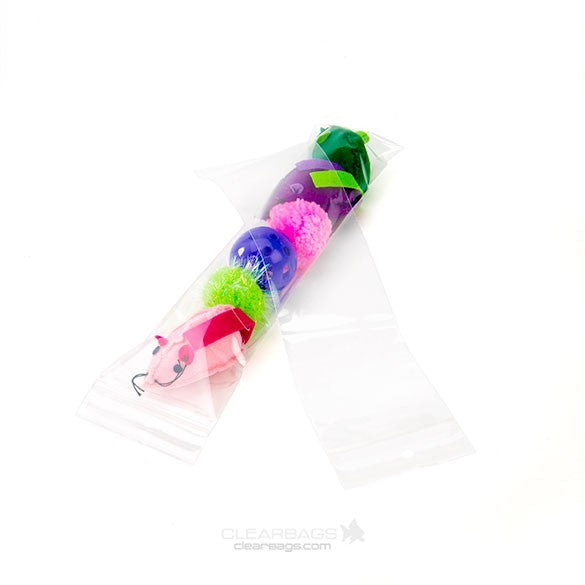 Druckverschlussbeutel mit Aufhängeloch 7.5x30.5cm Transparent PP 50 Mikron (100 Stück) [ZR312]