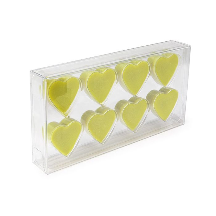 Clear Artisan Candy Box Set, Heart Insert 7x2.1x13.8 cm (25 pieces) [CNDYH272]