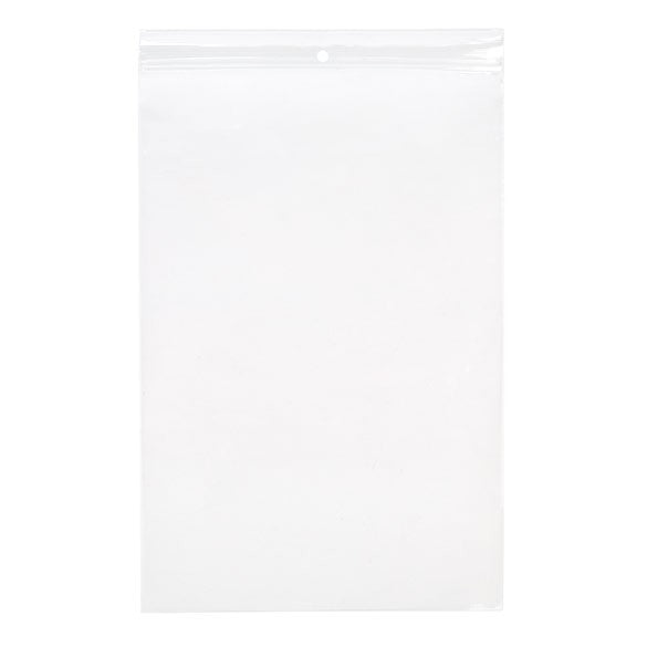Druckverschlussbeutel mit Hangloch 20,5x30,5cm Kristallklar PP 50 Mikron (100 Stück) [ZR812]