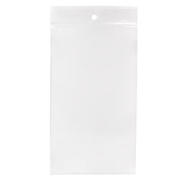 Druckverschlussbeutel mit Aufhängeloch 10x18cm Transparent PP 100 Mikron (100 Stück) [Z4R47]