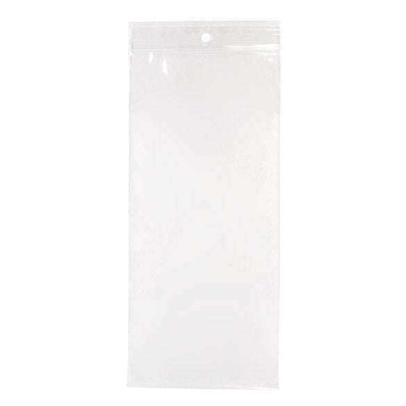 Druckverschlussbeutel mit Aufhängeloch 10x23cm Transparent PP 100 Mikron (100 Stück) [Z4R49]