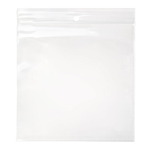 Druckverschlussbeutel mit Aufhängeloch 12.5x12.5cm Transparent PP 100 Mikron (100 Stück) [Z4R55]