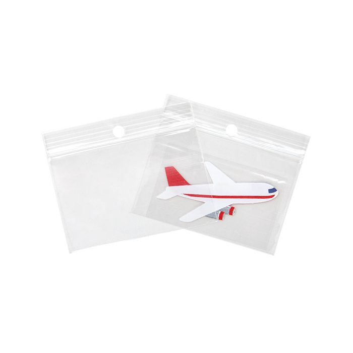 Druckverschlussbeutel mit Aufhängeloch 7.5x5cm Transparent PP 50 Mikron (100 Stück) [ZR32]
