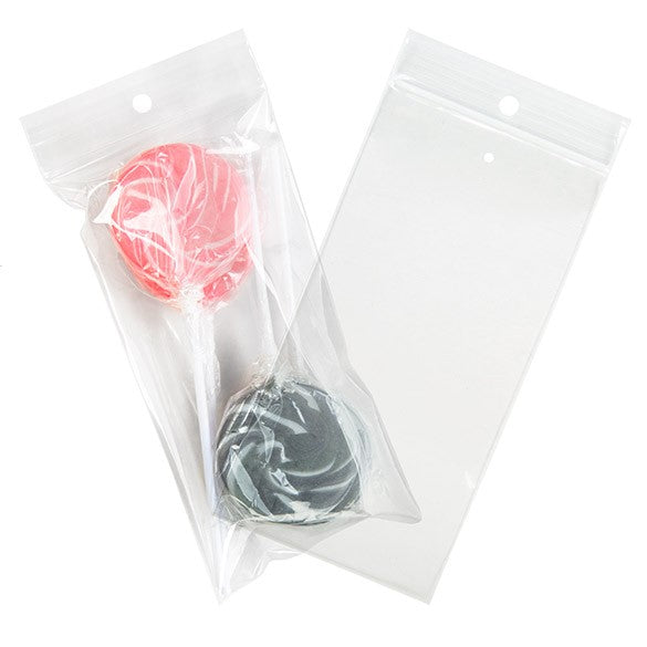 Druckverschlussbeutel mit Euroloch 7.5x15cm Transparent PP 50 Mikron (100 Stück) [ZR36V]