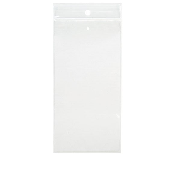 Druckverschlussbeutel mit Euroloch 7.5x15cm Transparent PP 50 Mikron (100 Stück) [ZR36V]