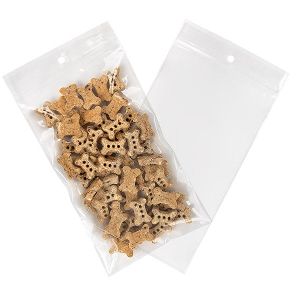 Druckverschlussbeutel mit Aufhängeloch 10x18cm Transparent PP 50 Mikron (100 Stück) [ZR47]