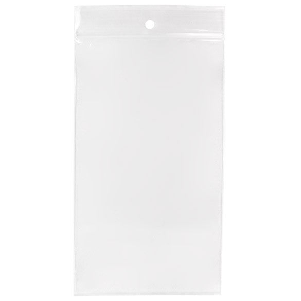 Druckverschlussbeutel mit Aufhängeloch 10x18cm Transparent PP 50 Mikron (100 Stück) [ZR47]