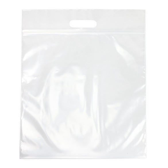Polytragetaschen Transparent 33.6x33.6 + 6.4cm 75 Mikron mit Druckverschluss (100 Stück) [ZH13CL5]