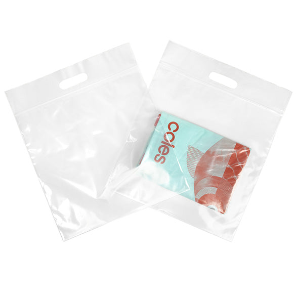 Polytragetaschen Transparent 33.6x33.6 + 6.4cm 75 Mikron mit Druckverschluss (100 Stück) [ZH13CL5]