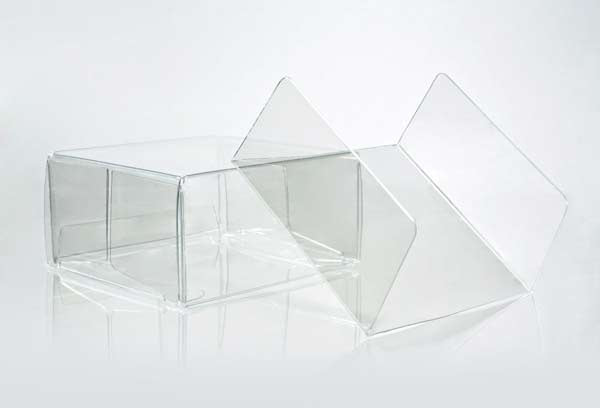 Schokoladenschachteln mit Einsatz 7x3.7x7cm Transparent (100 Stück) [CNDY227]