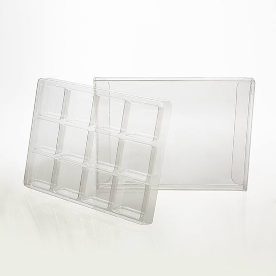 Schachteln für handgemachte Süßigkeiten für 12 Stück 10.3x2x13.8cm Transparent (25 Stück) [CNDY270]