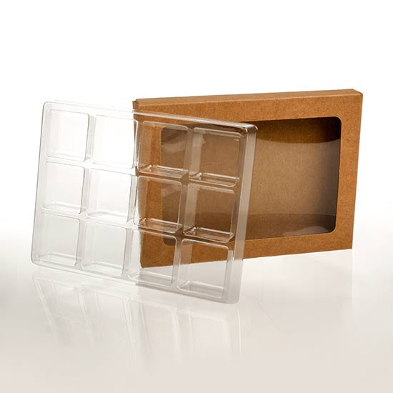 Schachteln für handgemachte Süßigkeiten für 12 Stück 8.9x2.1x13.8cm Kraft (25 Stück) [CNDY271]