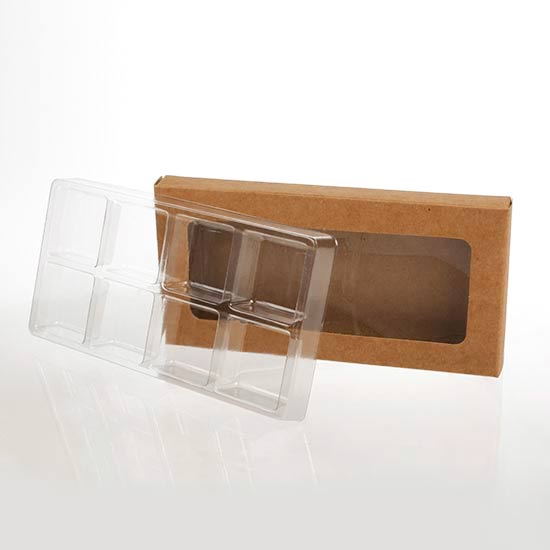 Schachteln für handgemachte Süßigkeiten für 8 Stück 7x2.1x13.8cm Kraft (25 Stück) [CNDY273]