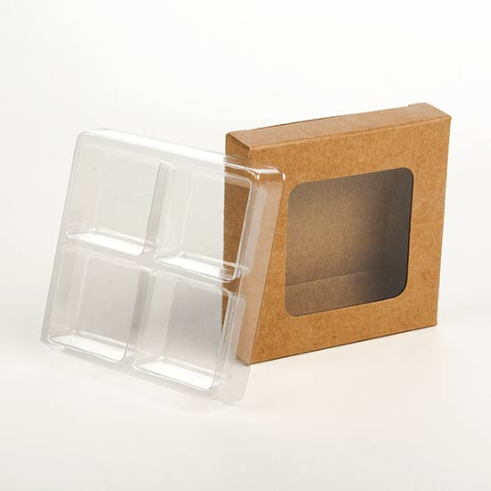 Schachteln für handgemachte Süßigkeiten für 4 Stück 7x2.1x6.8cm Kraft (25 Stück) [CNDY277]