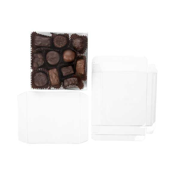 Schokoladenschachteln mit Einsatz 14.3x2.5x14.1cm Transparent (100 Stück) [CNDY48]