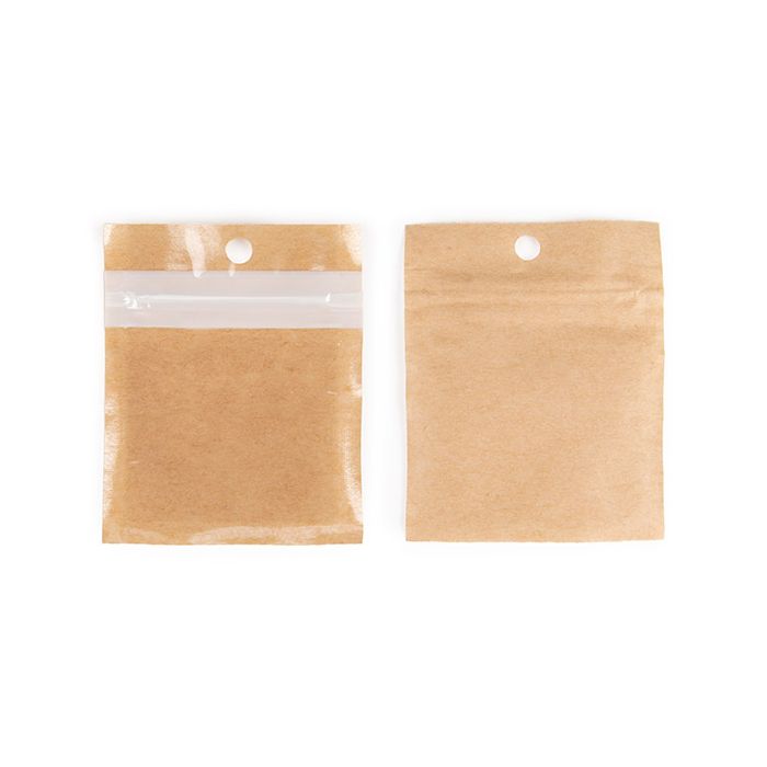 Eco-Friendly Grip Seal Bags Kraft 5.1x5.1 cm