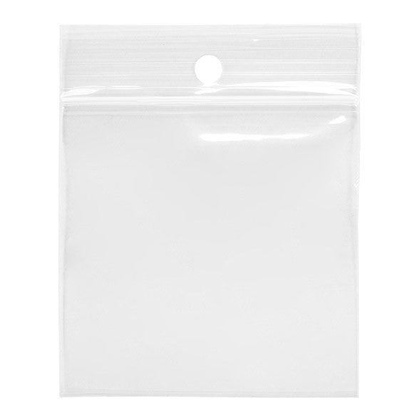 Druckverschlussbeutel mit Aufhängeloch 6.5x6.5cm Transparent PP 75 Mikron (100 Stück) [Z3R2H2H]