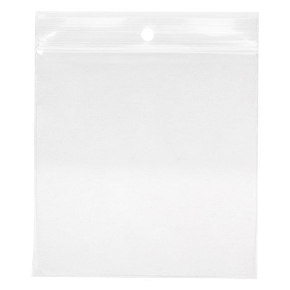 Druckverschlussbeutel mit Aufhängeloch 10x10cm Kristallklar PP 75 Mikron (100 Stück) [Z3R44]