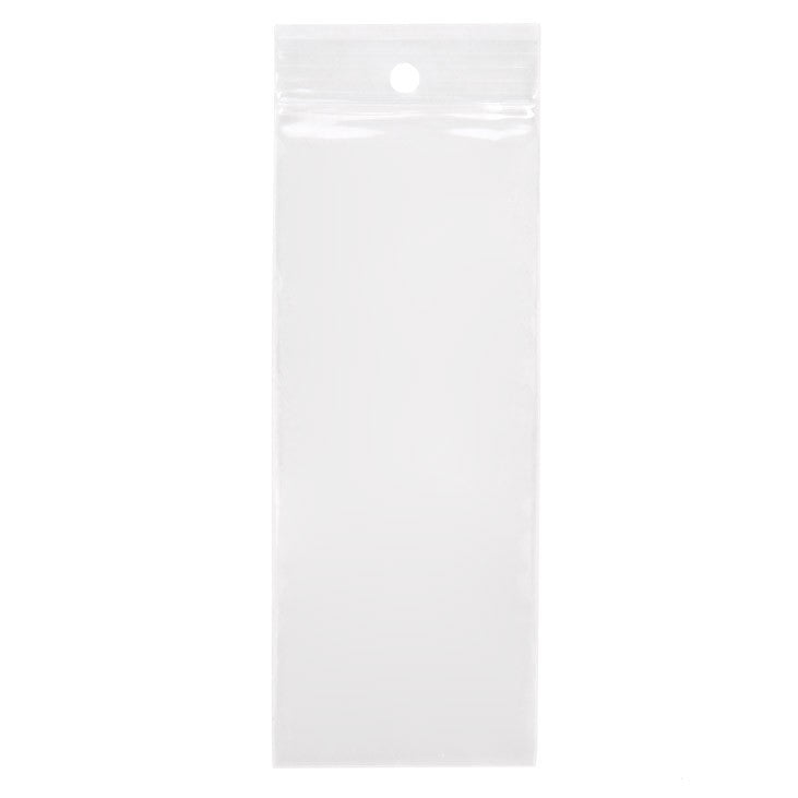 Druckverschlussbeutel mit Aufhängeloch 5x12.5cm Transparent PP 50 Mikron (100 Stück) [ZR25]