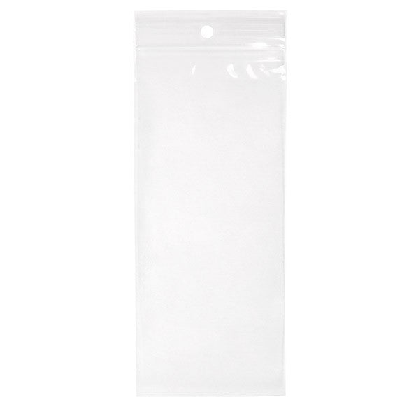 Druckverschlussbeutel mit Aufhängeloch 7.5x18cm Transparent PP 50 Mikron (100 Stück) [ZR37]