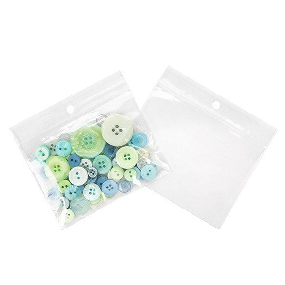 Druckverschlussbeutel mit Aufhängeloch 10x7.5cm Transparent PP 50 Mikron (100 Stück) [ZR43]