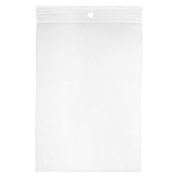 Druckverschlussbeutel mit Aufhängeloch 12.5x18cm Transparent PP 50 Mikron (100 Stück) [ZR57]