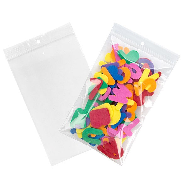 Druckverschlussbeutel mit Euroloch 12.5x20.5cm Transparent PP 50 Mikron (100 Stück) [ZR58V]